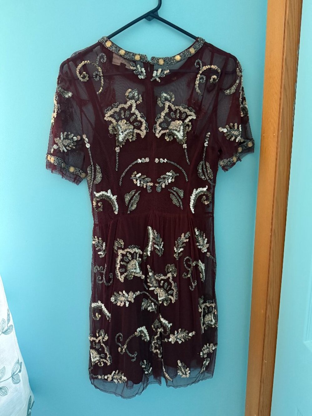 Needle & Thread Embellished Burgundy Dress - Picture 2 of 6